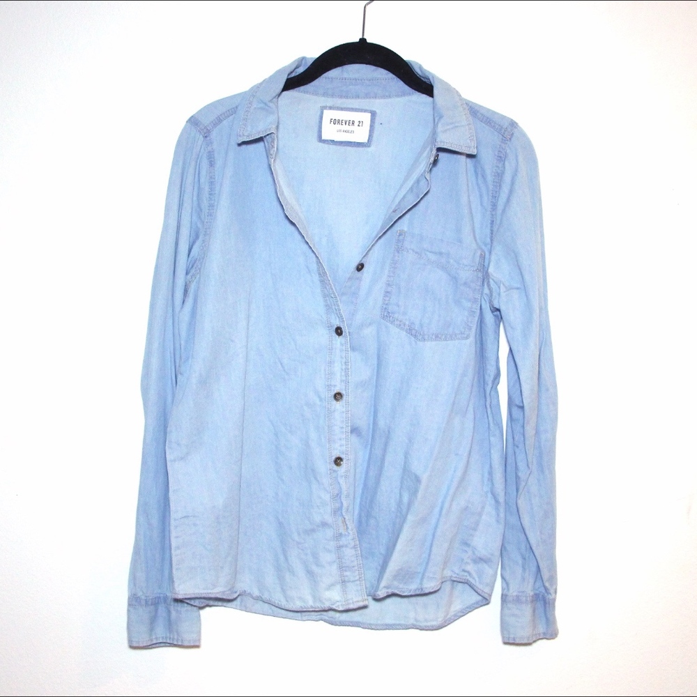 Forever 21 Denim Button down long sleeved